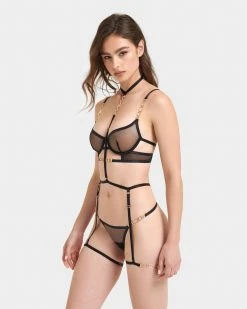 Bluebella shop 25 Bluebella - US Calypso Garter Belt Harness Black/Gold